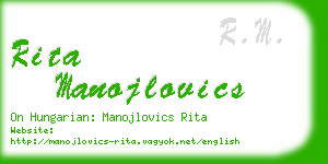 rita manojlovics business card